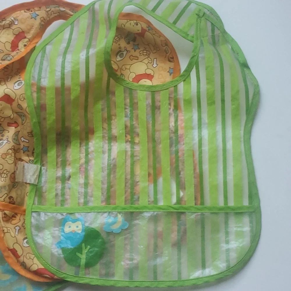 Plastic Baby Bibs Lot of 5